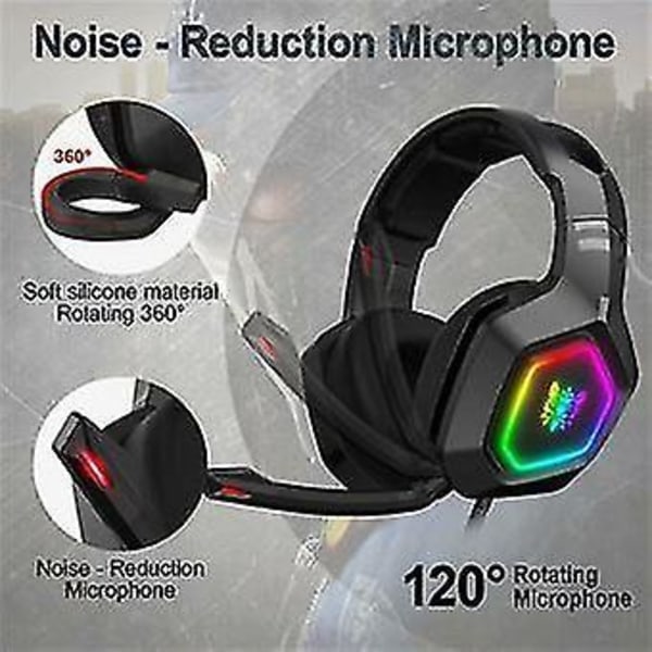 Onikuma K10 Langalliset Peli Kuulokkeet PC / PS4 / Xbox Musta.pa