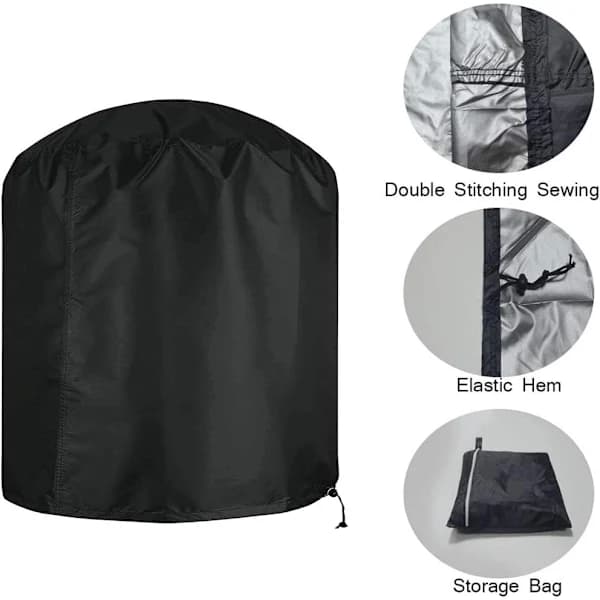 BBQ Grillovertræk 210D Polyester Vandtæt UV-resistent Støvtæt til Udendørs Griller med Opbevaringspose 70 x 70 cm