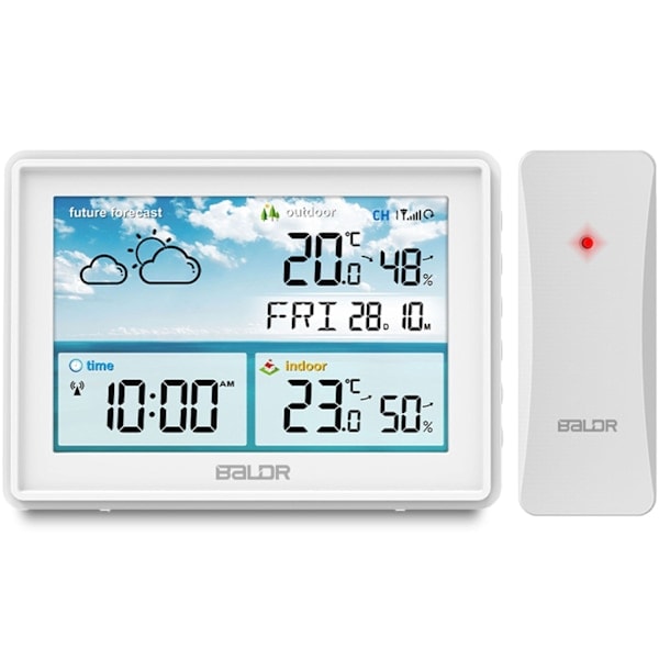 Väderstation med display BD-909 vit