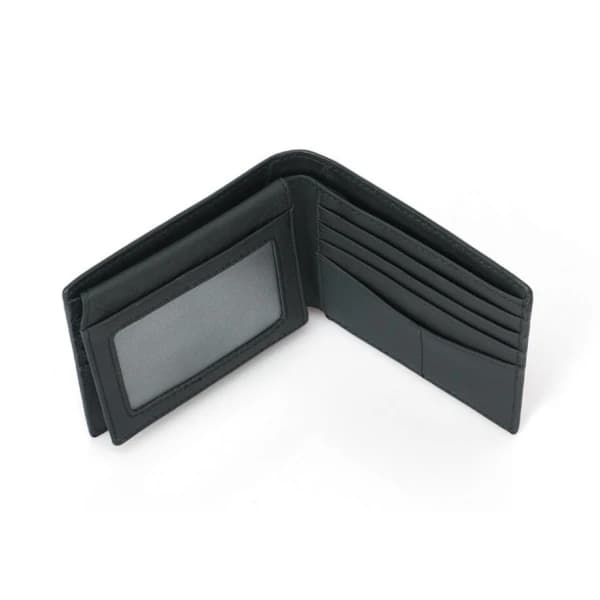 RFID kolfiberplånbok i äkta läder svart one size