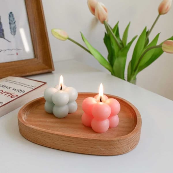 Lysform 15 stk Mini Kuber – Silikon DIY Stearinlys 4cm—pa