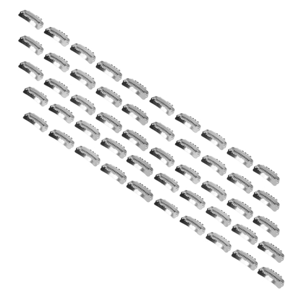 50 st Perukklämmor U-form Snap Hårklämmor Metall Perukklämmor med mjuk silikon 6 tänder rostfritt stål