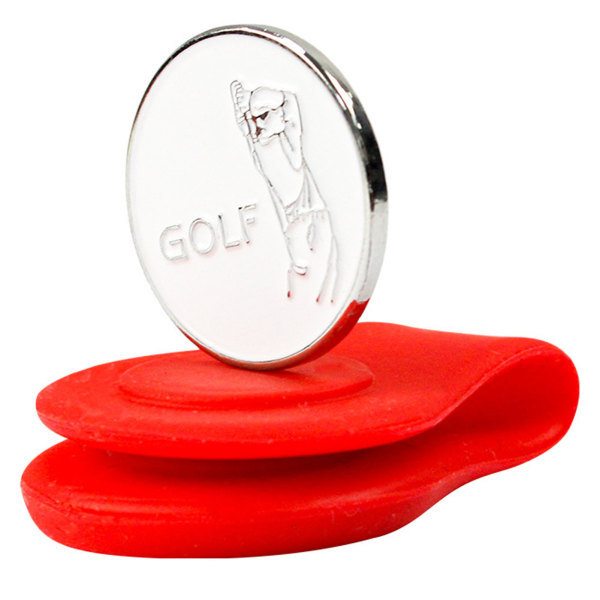 Magnetisk Golf Hat Clip Golf Cap Marker Silikone Stabil Fiksering Golf Træningshjælpemidler Tilbehør til Sport Udendørs Rød