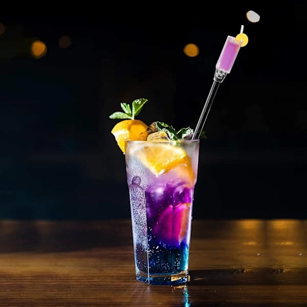 10 Akryl Cocktailpinner, Vinglassmønster, Transparent