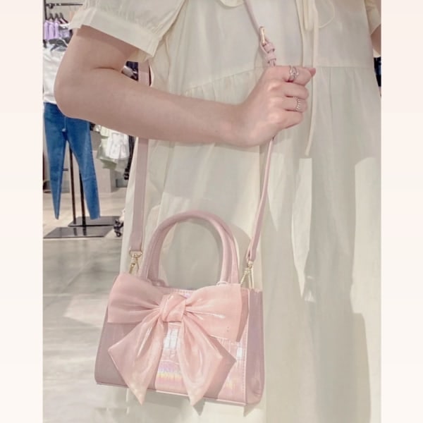 Damväska Clutch Handväskor Sommar Rosa Rosett Väskor ROSA Rosa