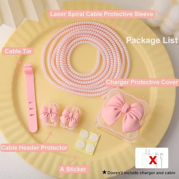 iPhone/iPad 18W/20W USB-C Oplader Beskyttelse Sød 3D Flue Design Klar Blød Oplader Beskyttelse Kawaii