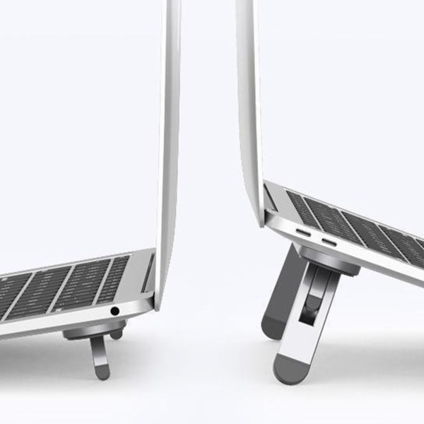 Hopfällbar bärbar datorstativ Värmeavledning Osynlig bärbar aluminiumlegering Justerbar bärbar datorstativ för skrivbord Silver