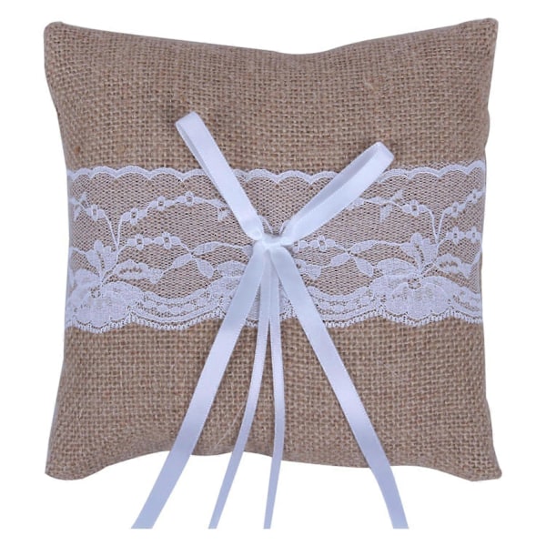 Vintage Rustikk Bryllupsringpute 15 cm x 15 cm.pa