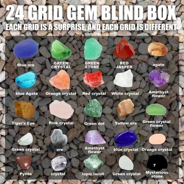 24 päivän kivi joulukalenteri Leikki lahja tuntia Blind Box