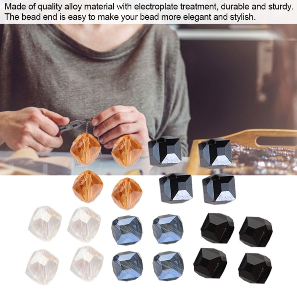 20 stk diagonalt hull kunstig krystall firkantede perler Smykkefunn DIY-tilbehør 8 mm
