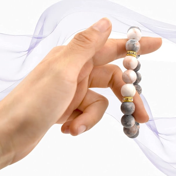 Ruusukvartsi käsivarsinauha Kristaller Och Healing Stones Smycken | Ångest lugnande stressi