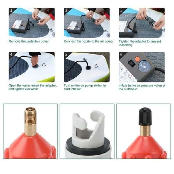 SUP-pumpeadapter for oppblåsbare båter, kompressorluftventiladapter, holdbar og lett å bruke, perfekt for rask oppblåsing