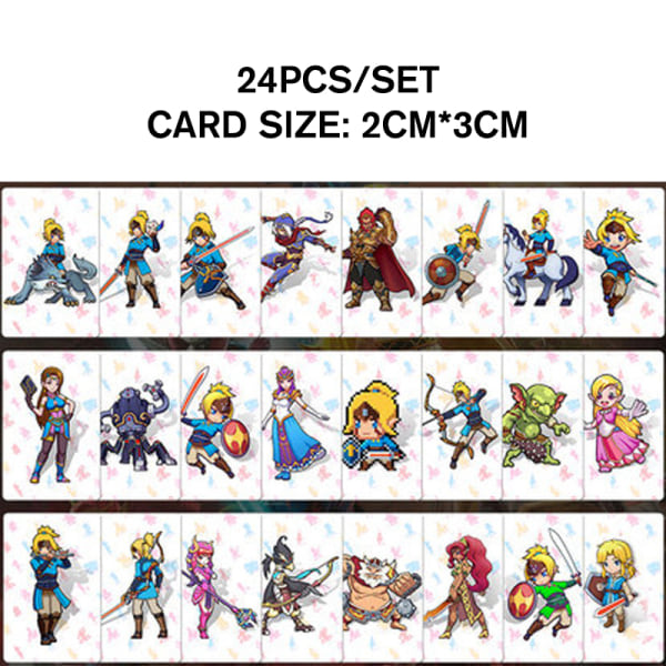 24st Mini NFC Tag Game Cards för Amiibo Nintendo Switch /Switc 24 Pattern Zelda Mini Cards