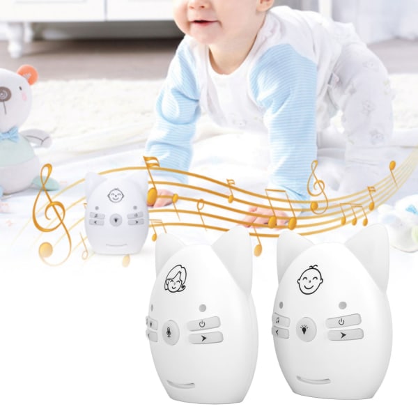 Lyd babymonitor ISM 905 til 925MHz 100 til 240V trådløs digital krypteringsoverføring 10 volum justerbar for barn hvit