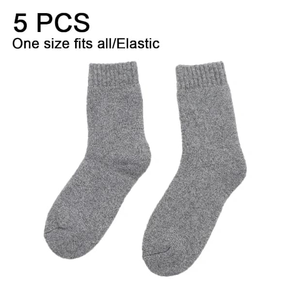 5-pack tjocka ullstrumpor, varma vinterstrumpor för vandring