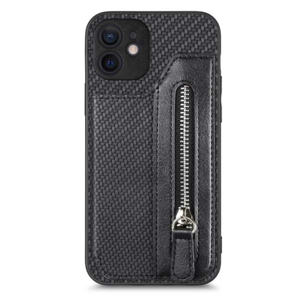 Flip Zipper Wallet Case för iPhone 11 Pro Max Svart