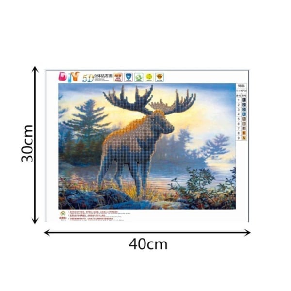 DIY 5D Timanttimaalaus Kirjonta Ristipisto Kodin Sisustukseen Hirvi