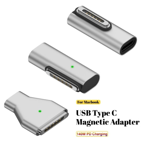 Type-C naaras - Magsafe 3 -muunnin USB-C magneettisovittimella Middle Bend Middle Bend