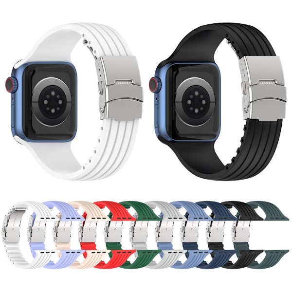 Sport Watch Band För Apple Watch 7 SE 6 5 4 3 2 MÖRKGRÖN mörkgrön