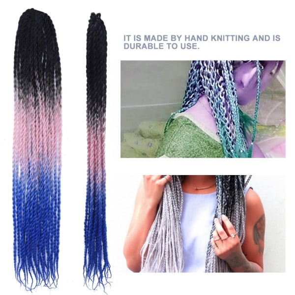 24 tommer kemiske fiberfletninger Punk Gradient Dirty Braid Weaving Braid Hair Extension #2