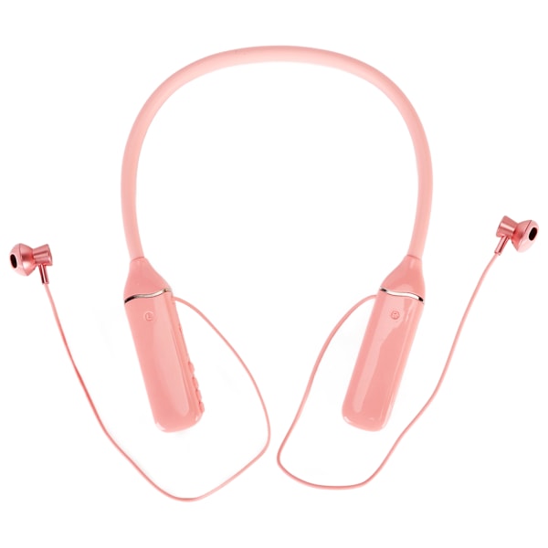 Bluetooth-hovedtelefon med nakkebøjle LED Power Display Hukommelseskort Afspilning Magnetiske øretelefoner Headset med RGB-baggrundsbelysning Pink