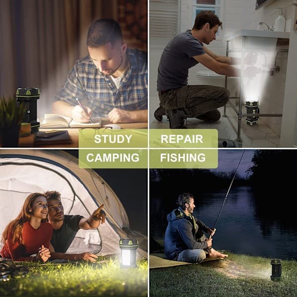 LED håndlampe, genopladelig lommelygte, campinglampe