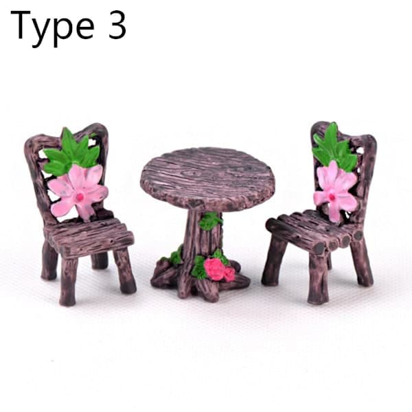 3 st Bord och stolar Miniatyr Typ 3