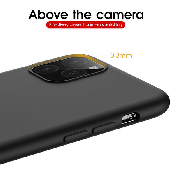 Mat Sort Silikoneetui Kompatibelt med iPhone 11