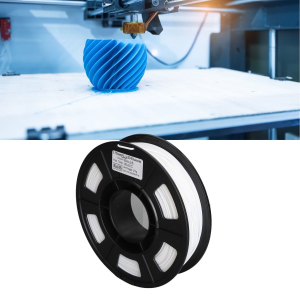 3D-skrivare Filament Vit 1,75 mm 8,8 oz Nettovikt 180 till 210 Celsius PLA Filament för 3D-utskrift Refilling Ersättning