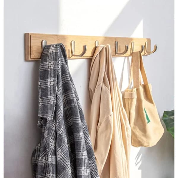 Wall-Mounted Coat Hook, 4 Hooks Aluminum Alloy Coat Rack Stand Coat Hat Robe Hook Wall Coat Rack Hooks Silver