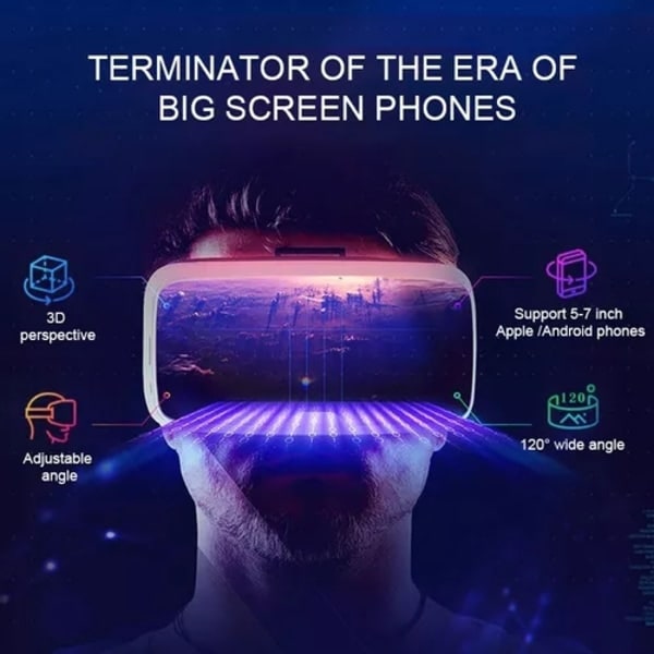 3D VR Virtuaalitodellisuuslasit kaukosäätimellä ja kuulokkeilla