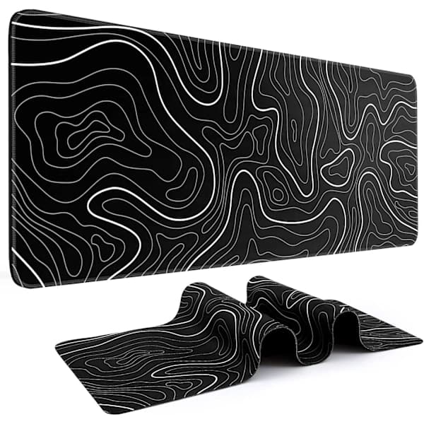 Gaming Musematte Stor Tastaturmatte 31,5 x 11,8 tommer Topografisk Musematte