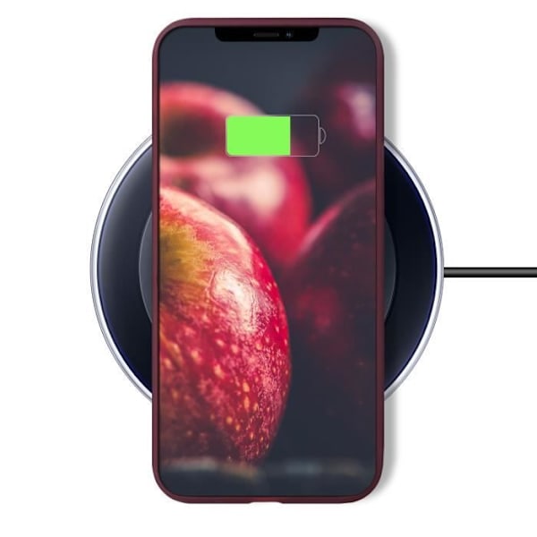 Moozy Minimalist Series Silikonfodral för iPhone 11, Vinröd - Matt finish, Mjukt tunt skal