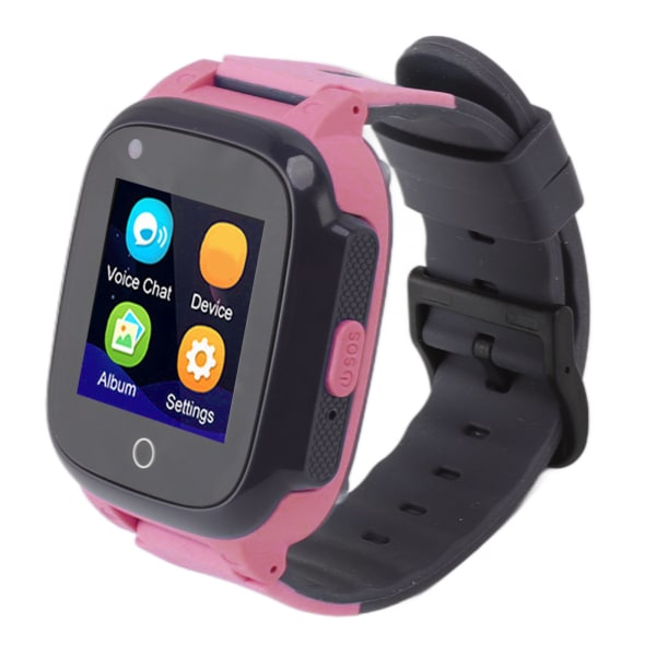 1,33 tommers fargeskjerm Barn Smart Watch 4G GPS Videosamtale Vanntett Barnetelefon Smart Watch Rosa