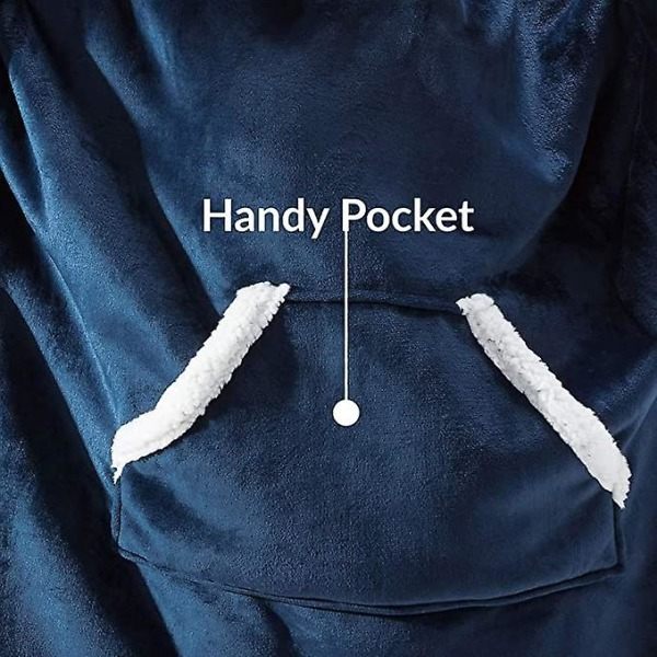Överdimensionerad hoodie-filt bärbar lamm-sammet lat filt Grey.pa