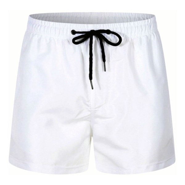 Baddräkt for män Casual Beach Shorts hvit L