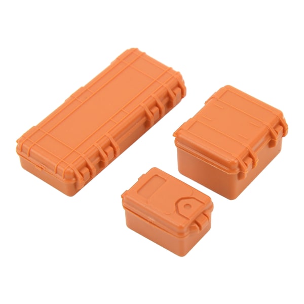 3 st RC Car Simulering Case Stor Medium Liten RC Crawler Resväska Dekoration för 1/18 1/24 Orange
