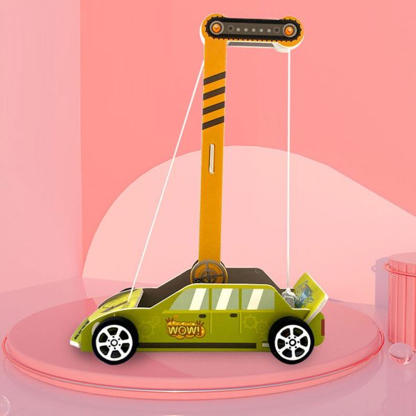 Gravitationsbil DIY-legetøj til børn Håndværk Hånd-øjekoordinering Let at samle Gravity Trolley Model til skole Gravitationsbillegetøj