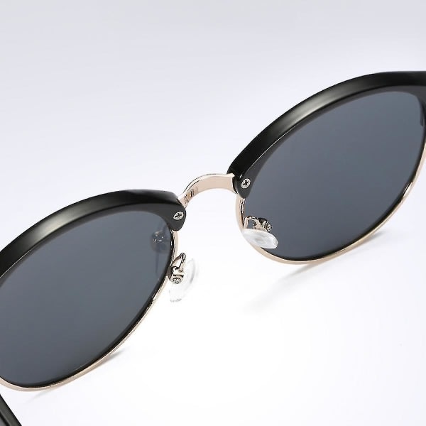Runda solglasögon | Polariseret UV-beskyttelse | Färgglada spegelsolglasögon for kvinder | Retro Designerxq-sg1457
