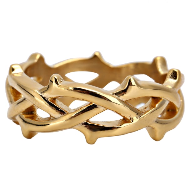Fashionabla enkel fiskformad vävd ring metall retro män ring hand smycken tillbehör guld