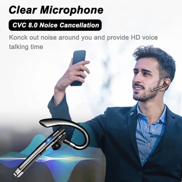 Enkelt ørehængende trådløst bluetooth headset
