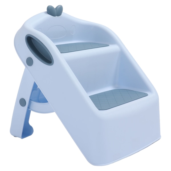 3 i 1 toalett pottetrening krakk Sklisikret sammenleggbar 2-trinns vask Toalettkrakk for baby bad Blå