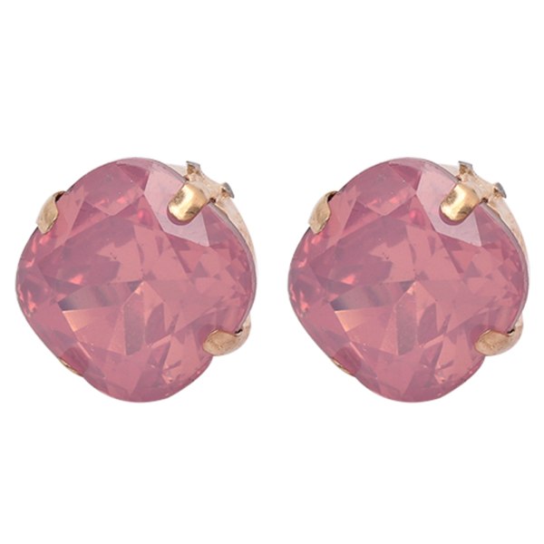 Dame søte elegante glass diamantøreringer Legering mote dame øredobber (rosa)