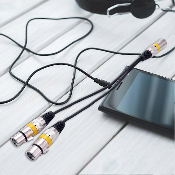 30 cm 3-nastainen XLR-uros - 2 x XLR-naaras Audiojatkojohto Y-jakaja mikrofoni-mikseri-äänityslaitteelle DJ-kaapeli.pa