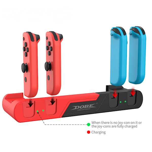 Laddningsstation för Switch-kontroller, kompatibel med Nintendo Switch & OLED-modell Joy-Cons, laddningsställ för Nintendo Switch Joycon