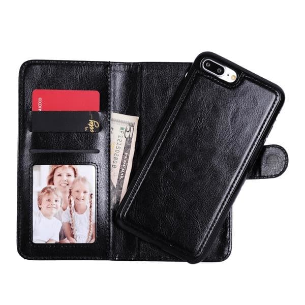 iPhone 7/8 Plus - Etui / Magnetisk Omslag 2 i 1 - Vælg Farve! Sort Sort