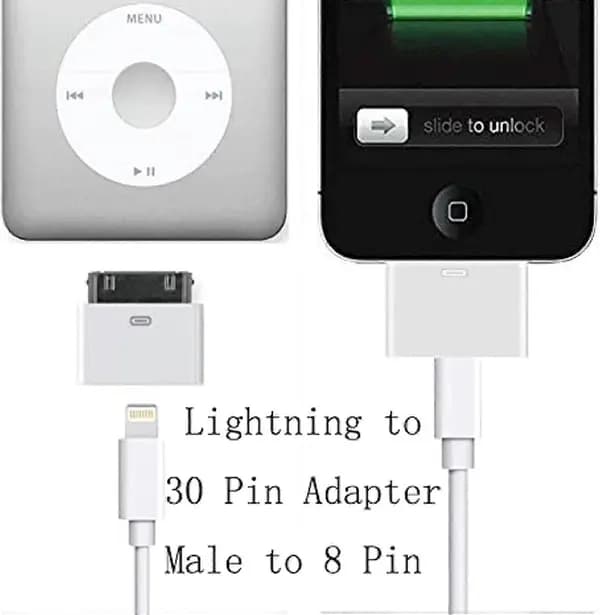 Lightning til 30-pin adapter hann til 8-pin hunn kontaktomformer med iPhone