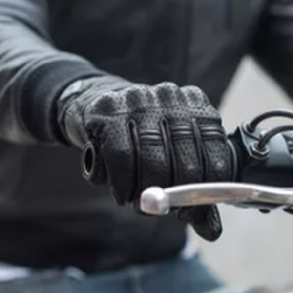 Hellæderhandsker Anti-Slip Ridehandsker i koldt vejr til motorcykelkørsel Sort L