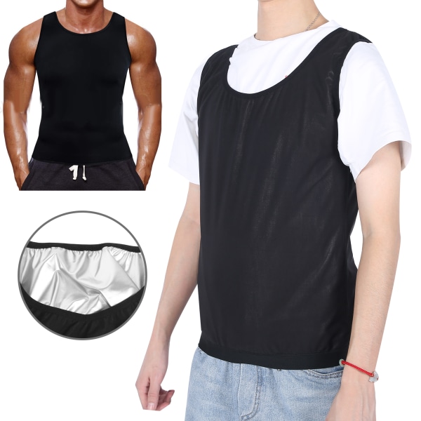 Mænd Sweat Vest Outdoor Sports Body Shaping Thermo Slimming Shapewear Vest for MaleS/M