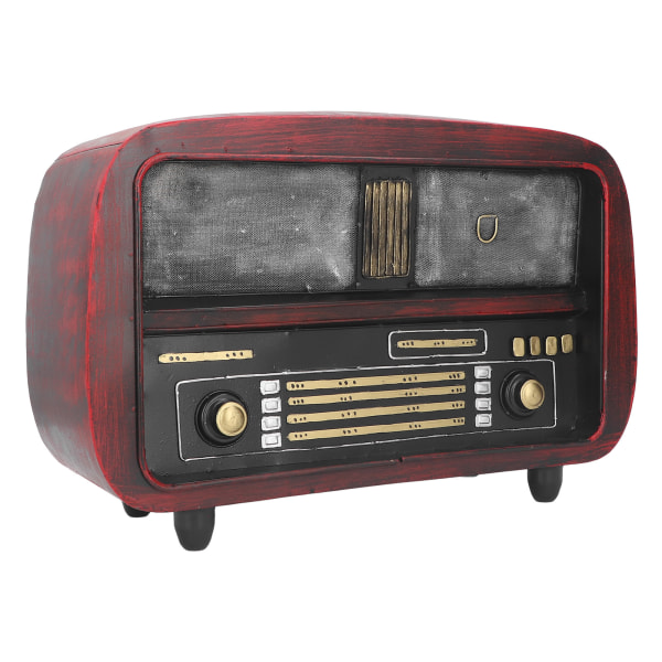 Vintage Radio Model Röd Handgjord Desktop Radio Ornament Hem konstnärlig dekoration